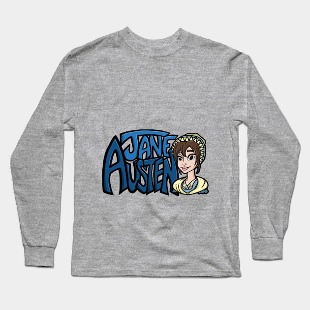 Jane Austen Drawing Long Sleeve T-Shirt by pembertea